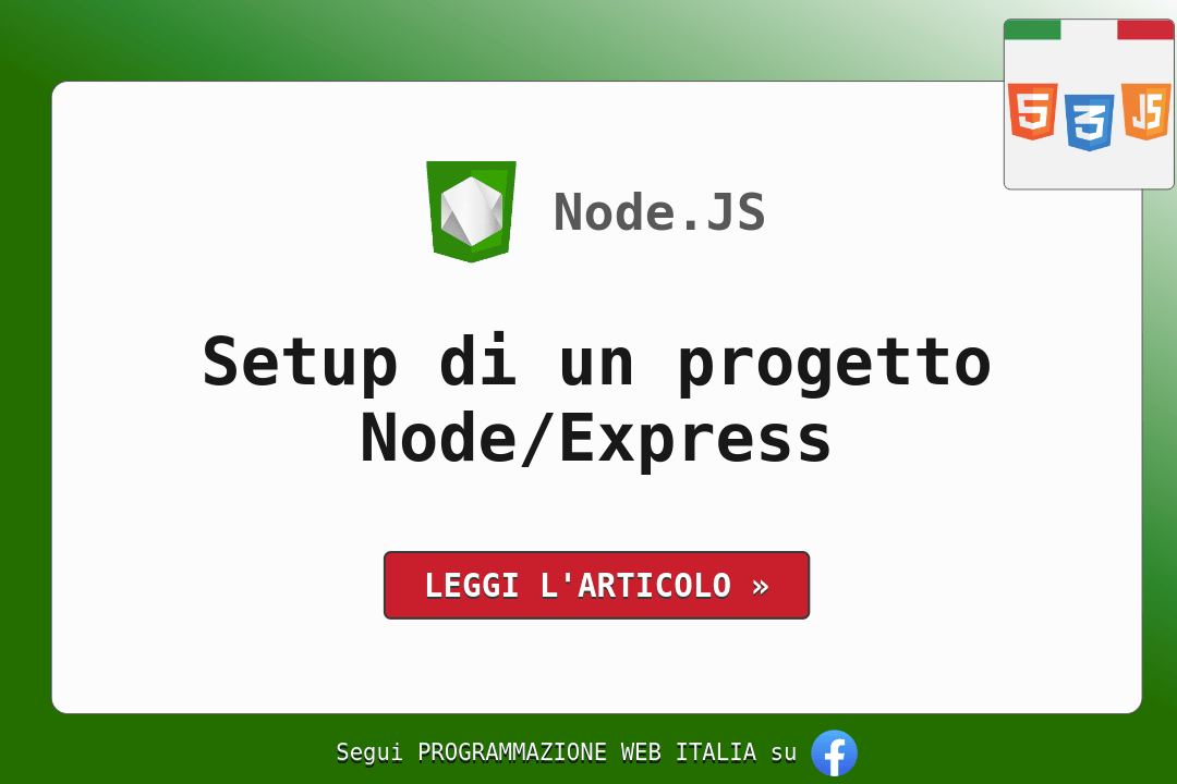 Setup di un progetto Node / Express